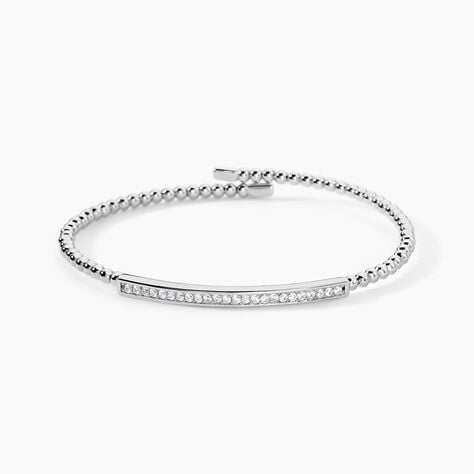 Bracelet Jonc Fuerza Argent Blanc Oxyde De Zirconium - Bracelets joncs Femme | Histoire d&rsquo;Or