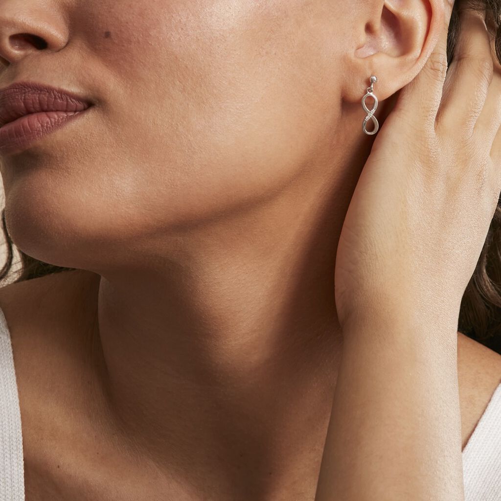 Boucles D'oreilles Pendantes Nohemi Argent Blanc Oxyde De Zirconium - Boucles d'oreilles fantaisie Femme | Histoire d’Or