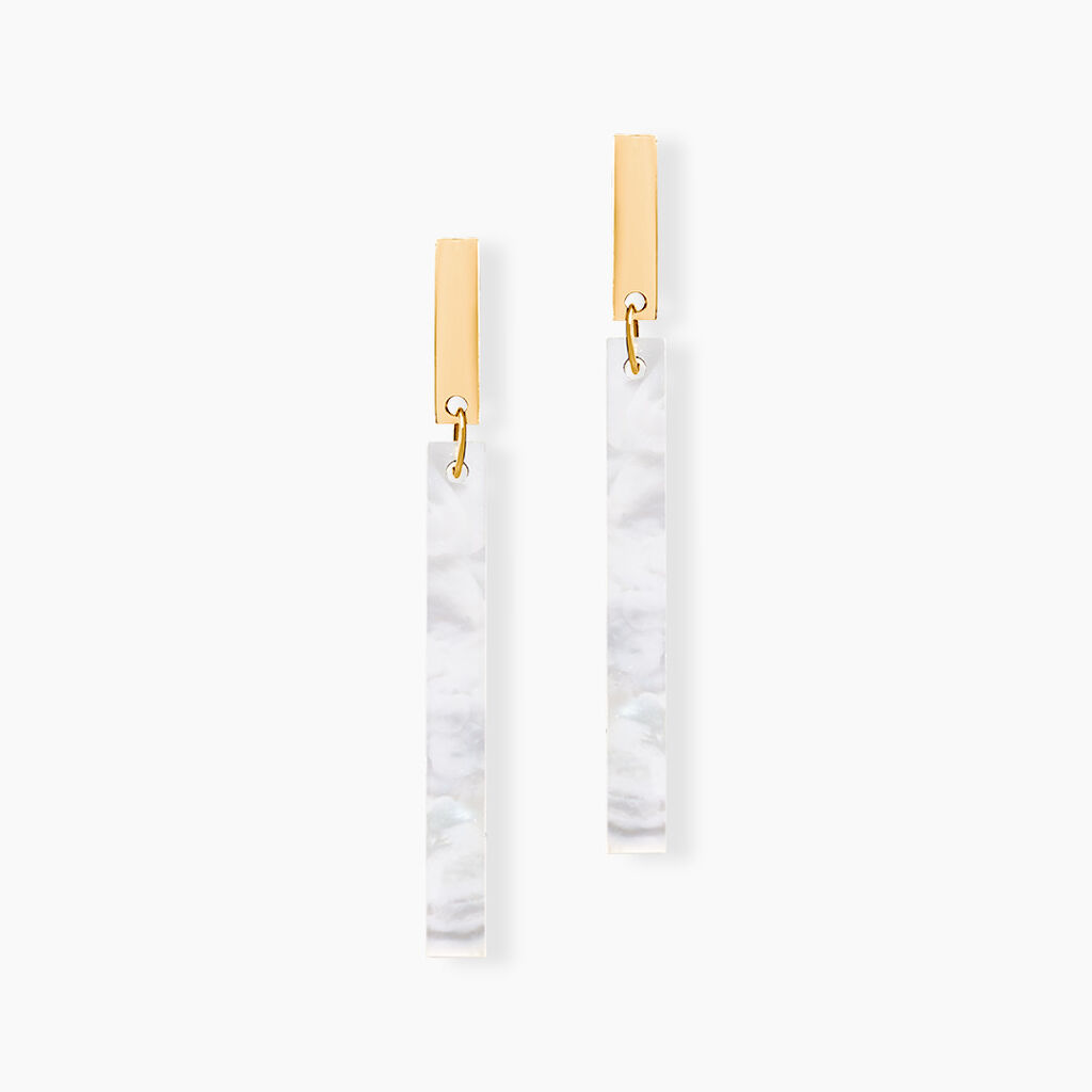 Boucles D'oreilles Pendantes Halcyone Or Jaune Nacre - Boucles d'oreilles pendantes Femme | Histoire d’Or