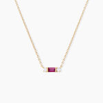 Collier Joaneder Argent Dor&eacute; A L'Or 750/1000 Rhodolite Oxyde De Zirconium - Bijoux avec pierres Femme | Histoire d&rsquo;Or