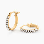 Cr&eacute;oles Sandrine Or Jaune Strass - Boucles d'oreilles cr&eacute;oles Femme | Histoire d&rsquo;Or