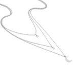 Collier Astre Argent Blanc Oxyde De Zirconium - Colliers doubles et triples cha&icirc;nes Femme | Histoire d&rsquo;Or