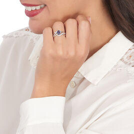 Bague Josyne Or Blanc Iolite Et Oxyde De Zirconium - Bagues solitaires Femme | Histoire d’Or