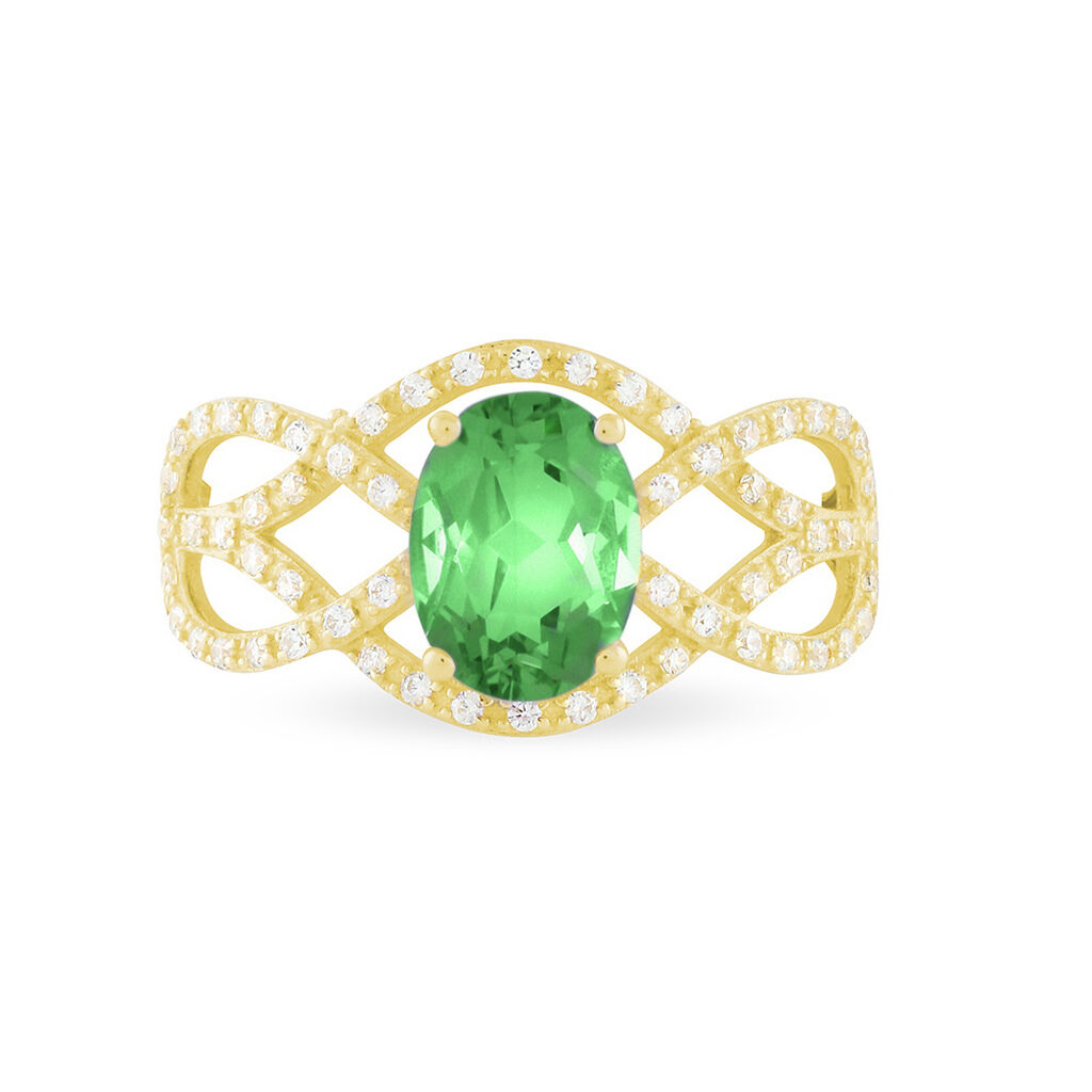 Bague Tina Or Jaune Emeraude Et Diamant - Bagues solitaires Femme | Histoire d&rsquo;Or