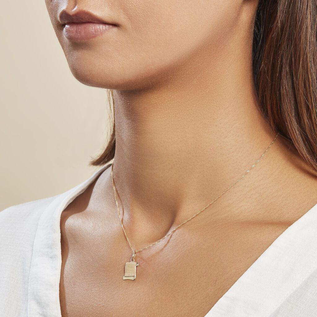 Pendentif Lamie Zodiaque Parchemin Or Jaune - Pendentifs Zodiaque Famille | Histoire d’Or