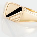 Chevali&egrave;re Plaqu&eacute; Or Jaune Bennie Email Noir - Chevali&egrave;res Homme | Histoire d&rsquo;Or