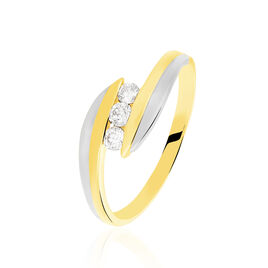 Bague Briana Or Bicolore Diamant - Bagues avec pierre Femme | Histoire d’Or