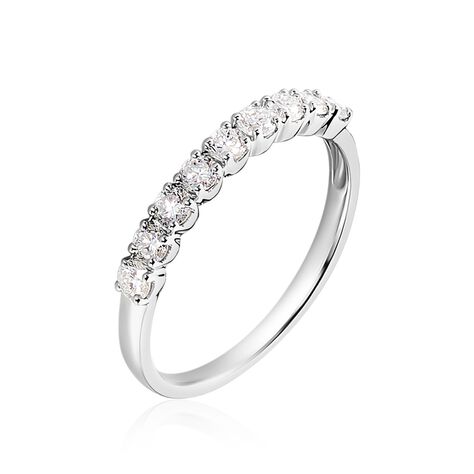 Demi-alliance Or Blanc  Eloisa Diamant Synthetique - Alliances Femme | Histoire d’Or