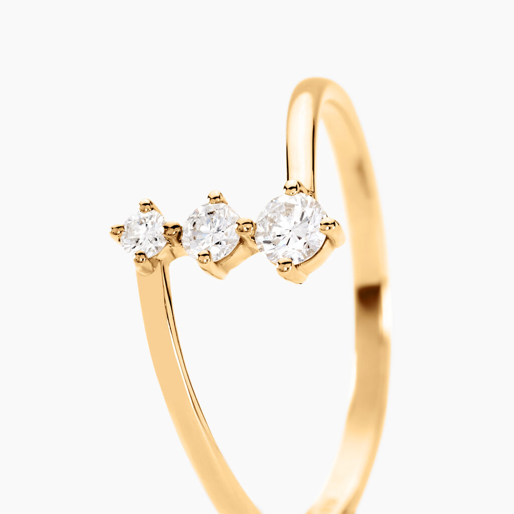 Bague Tryphena Or Jaune Diamant Synthétique - Bagues solitaires Femme | Histoire d’Or