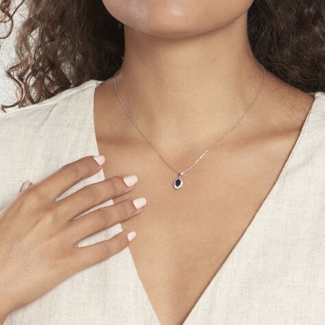 Pendentif Vladimir Or Blanc Saphir Et Diamant - Pendentifs Femme | Histoire d’Or