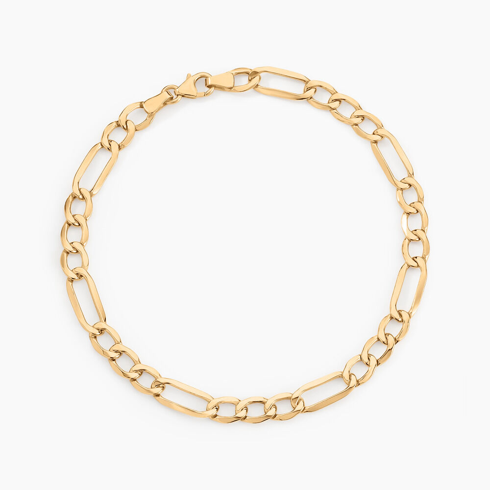 Bracelet Homme En Or Massif 18K Vintage, Italie Années 70 - Maille Traversin, Longueur 21 Cm