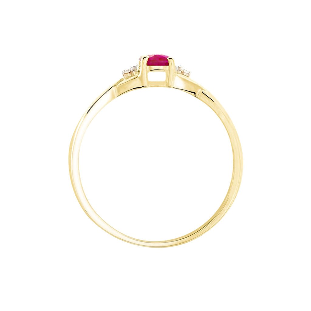 Bague Or Jaune Cassie Rubis Et Diamant - Bagues solitaires Femme | Histoire d&rsquo;Or