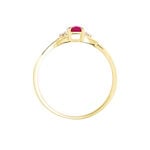 Bague Or Jaune Cassie Rubis Et Diamant - Bagues solitaires Femme | Histoire d&rsquo;Or