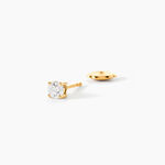 Boucles D'oreilles Puces 4 Griffes Or Jaune Diamant Synthetique - Clous d'oreilles Femme | Histoire d&rsquo;Or