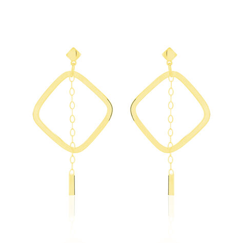 Créoles Elyette Carre Ajoure Or Jaune - Boucles d'oreilles créoles Femme | Histoire d’Or