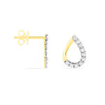 Boucles D'oreilles Puces Chrystalise Or Jaune Diamant - Clous d'oreilles Femme | Histoire d&rsquo;Or