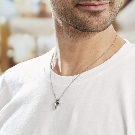 Collier Ruya Acier Blanc Oxyde De Zirconium - Colliers fantaisie Homme | Histoire d’Or
