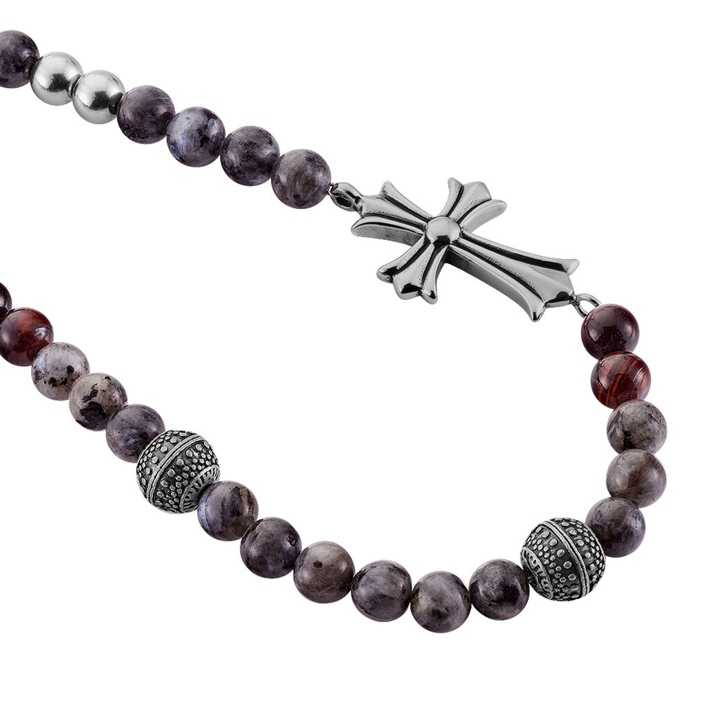 Collier Palome Acier Gris - Colliers fantaisie Homme | Histoire d&rsquo;Or