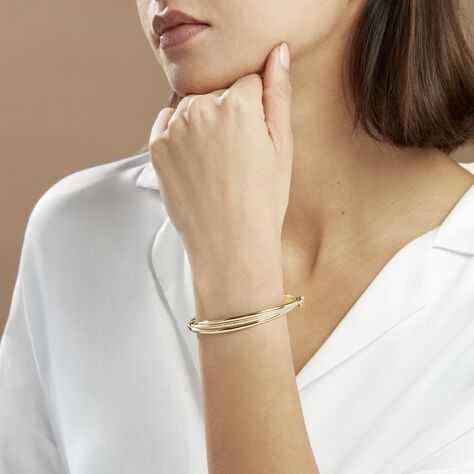 Bracelet Jonc Claudie 3 Fils Entrelaces Or Jaune - Bracelets joncs Femme | Histoire d’Or