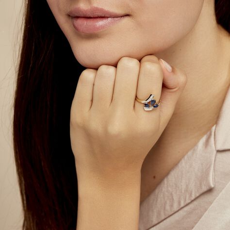 Bague Dahlia Or Jaune Saphir Diamant - Bagues avec pierre Femme | Histoire d’Or