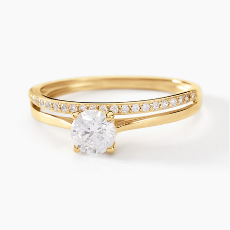 Bague Solitaire Anatoline Or Jaune Oxyde De Zirconium - Bagues solitaires Femme | Histoire d’Or