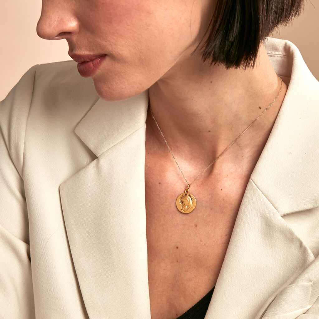 Pendentif Marie Or Jaune - Pendentifs Baptême Famille | Histoire d’Or