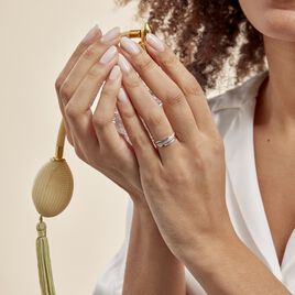 Bague Croisee Or Blanc Diamant - Bagues avec pierre Femme | Histoire d’Or