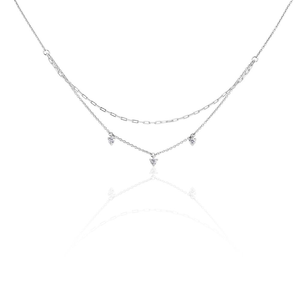 Collier Laetita Argent Oxyde - Colliers doubles et triples chaînes Femme | Histoire d’Or