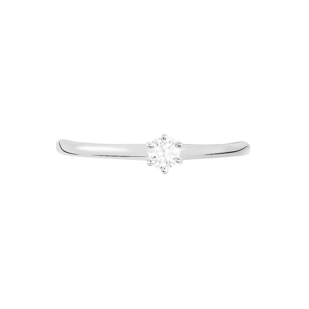 Bague Solitaire Natalia Or Blanc Diamant - Bagues solitaires Femme | Histoire d’Or