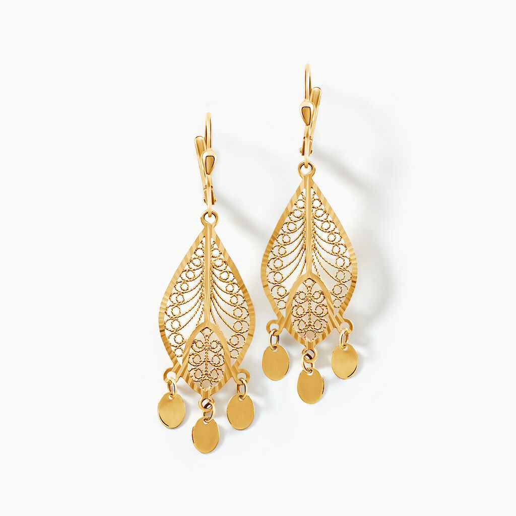 Boucles D'oreilles Pendantes Makari Or Jaune - Boucles d'oreilles pendantes Femme | Histoire d’Or