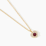 Collier Red Velvet Argent Dor&eacute; A L'Or 750/1000 Rhodolite Oxyde De Zirconium - F&ecirc;te des m&egrave;res Femme | Histoire d&rsquo;Or