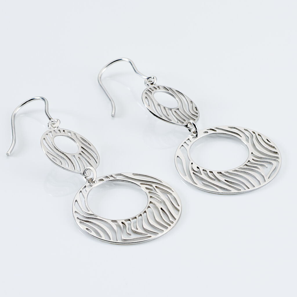 Boucles D'oreilles Pendantes Africa Argent Blanc - Boucles d'oreilles fantaisie Femme | Histoire d&rsquo;Or