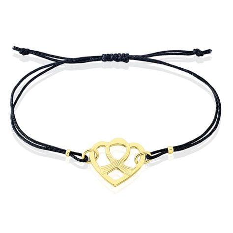 Bracelet Solidaire Lutte Contre Le Cancer Laiton Doré - Bracelets cordon Femme | Histoire d’Or