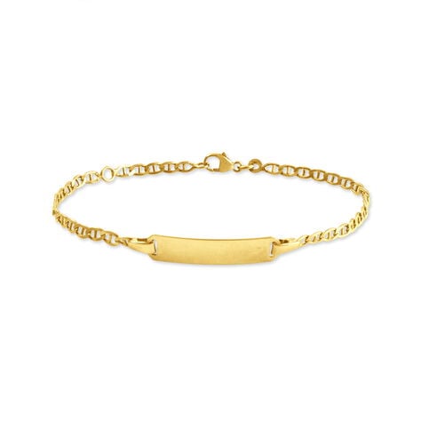 Bracelet Identit&eacute; Fanelia Maille Marine Or Jaune - Bracelets Communion Enfant | Histoire d&rsquo;Or