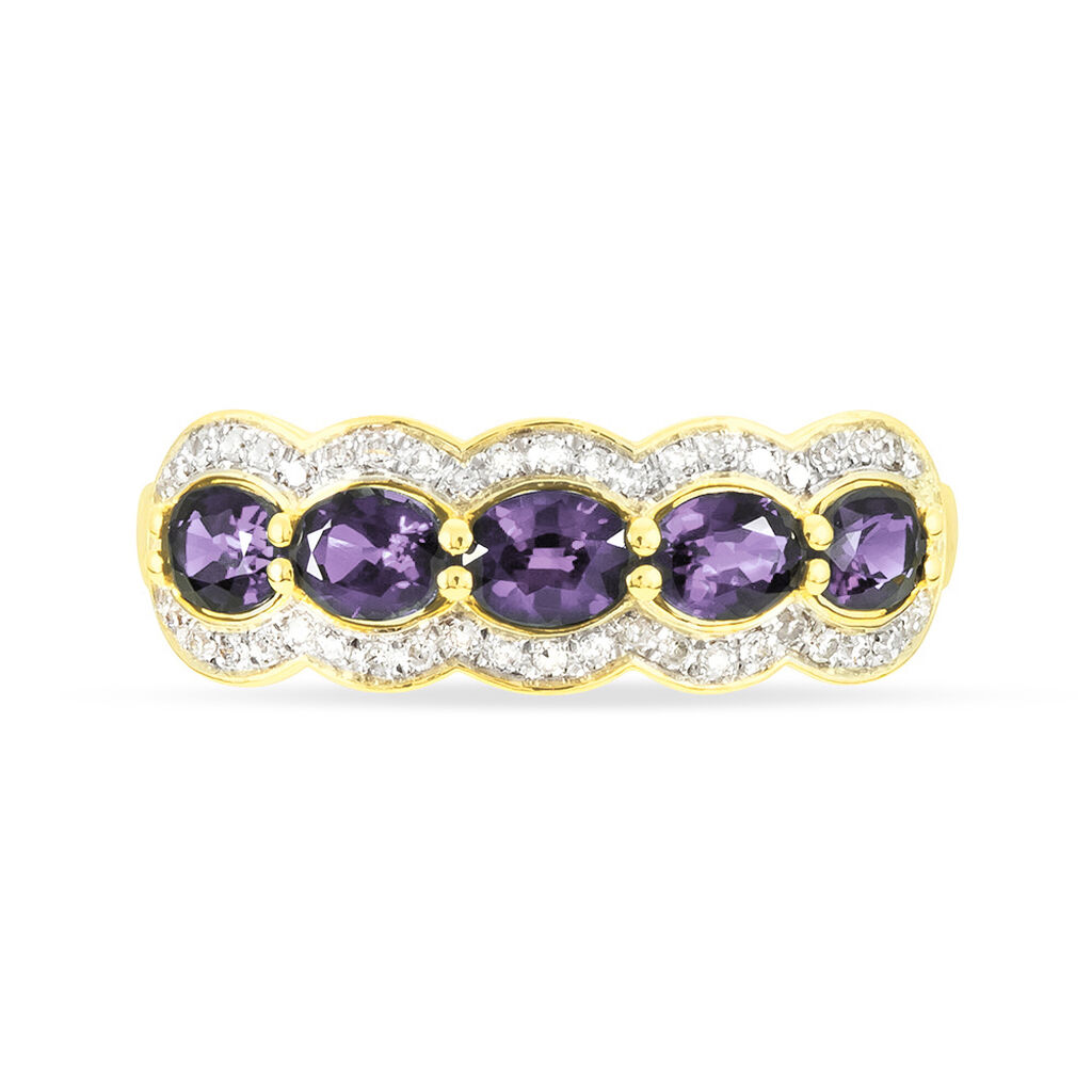 Bague Margaux Or Jaune Amethyste Et Diamant - Bagues avec pierre Femme | Histoire d&rsquo;Or