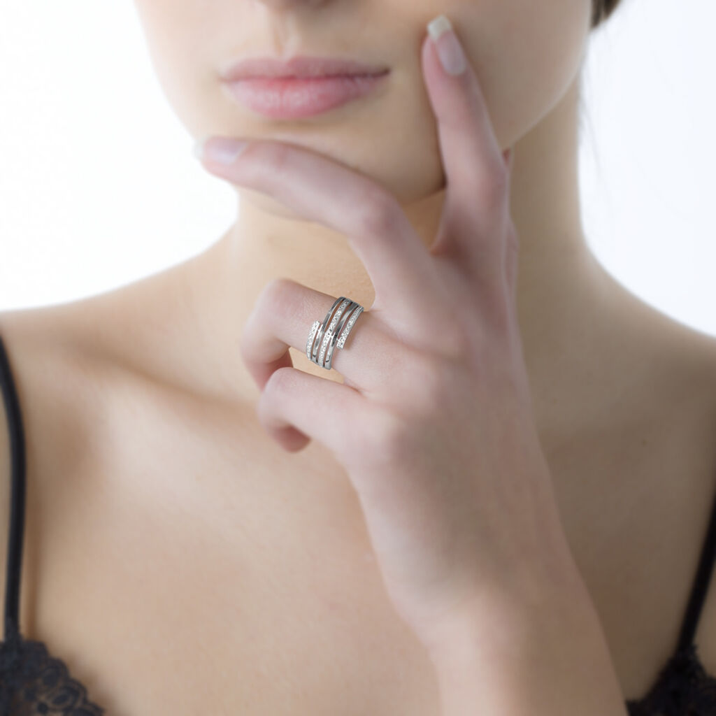 Bague Eleonore Or Blanc Diamant - Bagues avec pierre Femme | Histoire d’Or