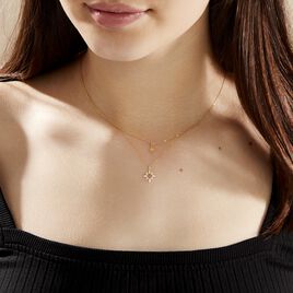 Collier Terrie Or Jaune Calcedoine Et Oxyde De Zirconium - Colliers doubles et triples chaînes Femme | Histoire d’Or