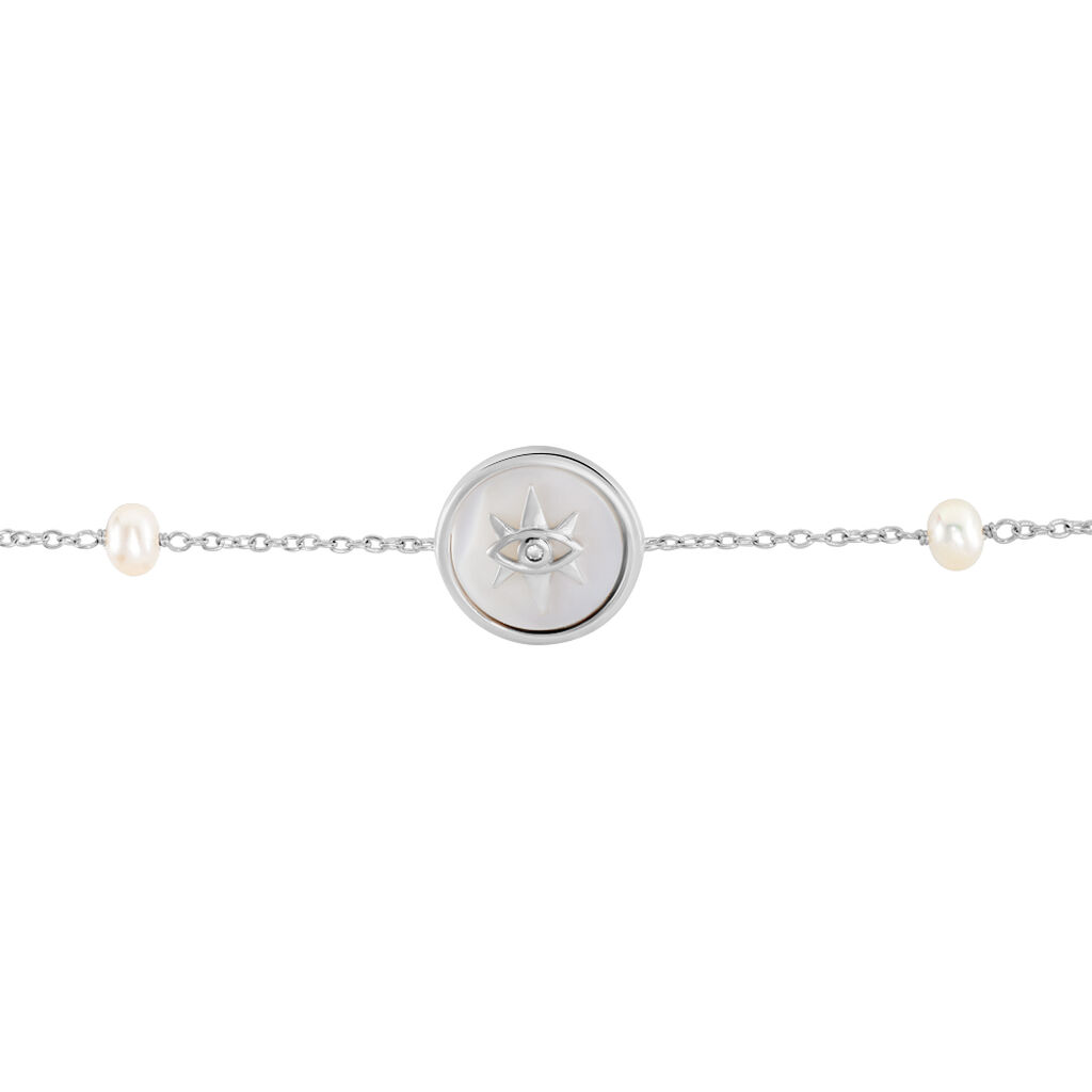 Bracelet Argent Glad Perles De Culture Nacre Oxyde De Zirconium - Bracelets Femme | Histoire d’Or