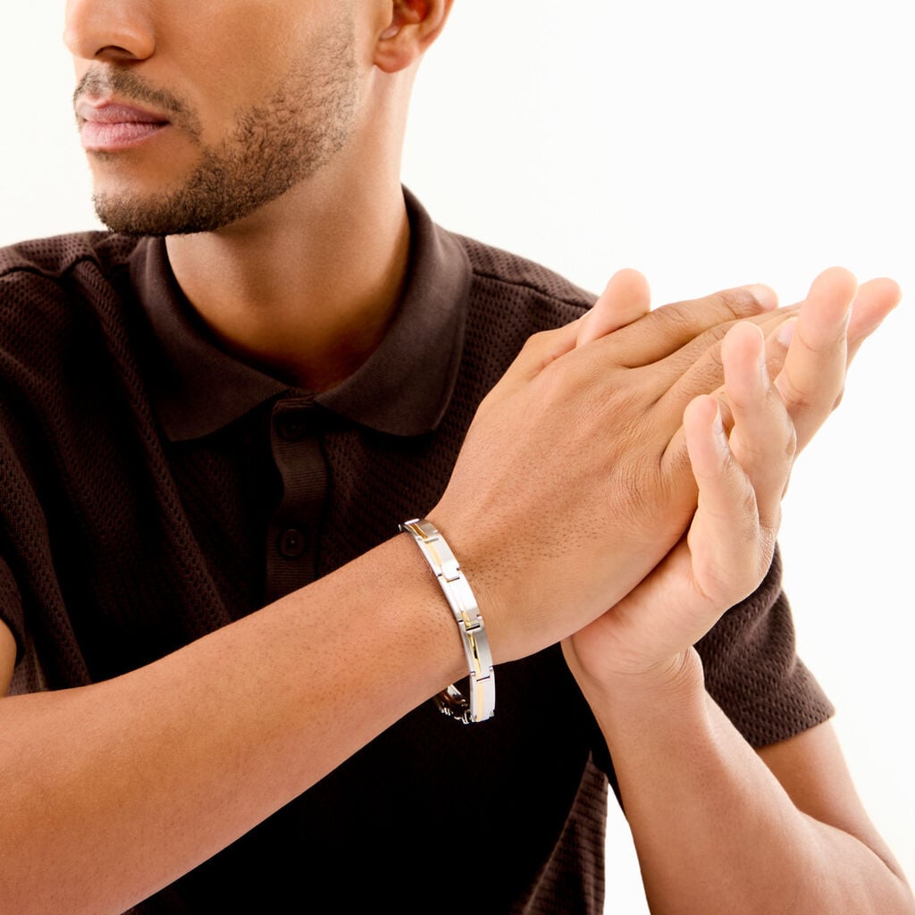 Bracelet M&eacute;tal Acier - Bijoux sans pierre Homme | Histoire d&rsquo;Or