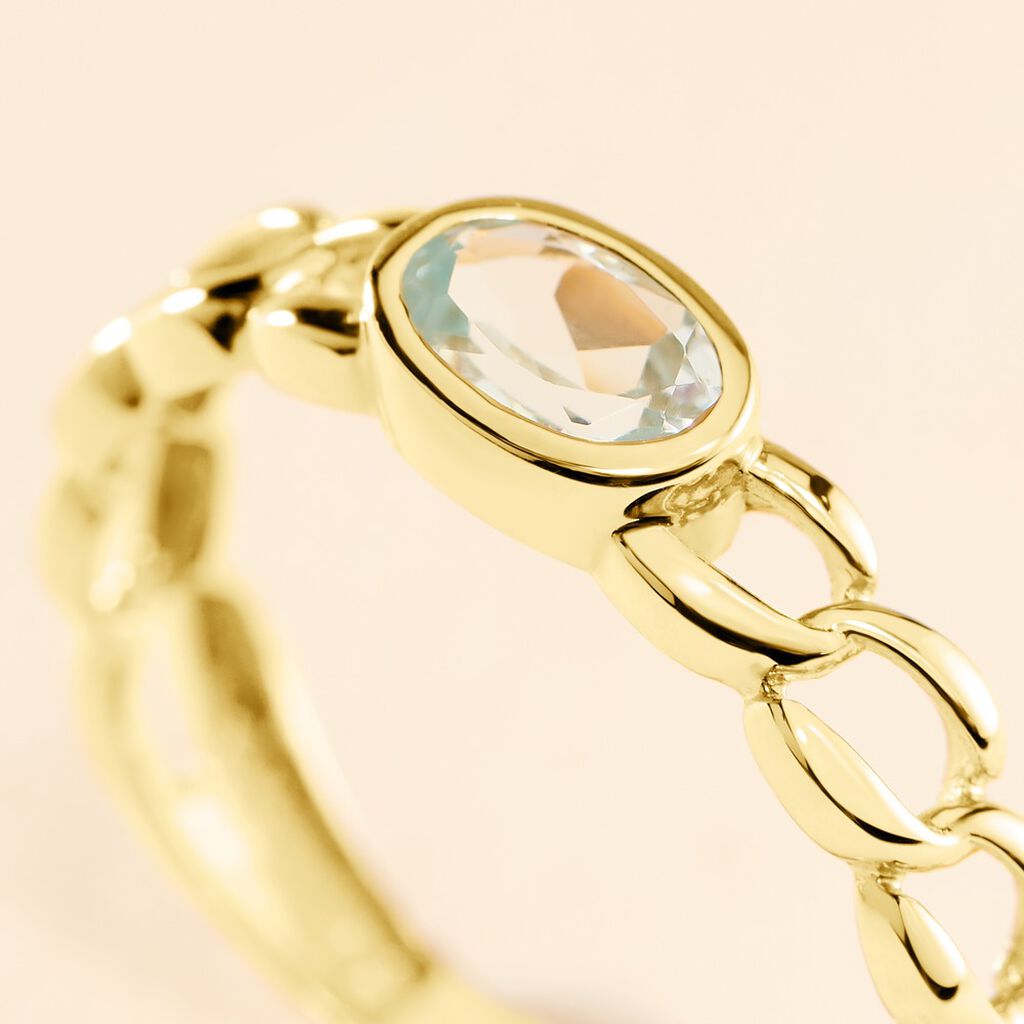 Bague Chain Or Jaune Topaze - Bagues solitaires Femme | Histoire d’Or