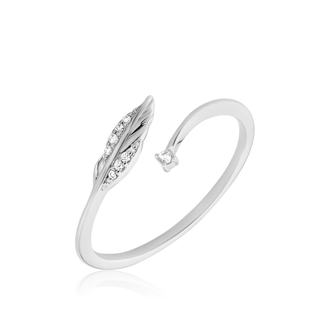 Bague Feath Argent Blanc Oxyde De Zirconium - Bagues avec pierre Femme | Histoire d’Or