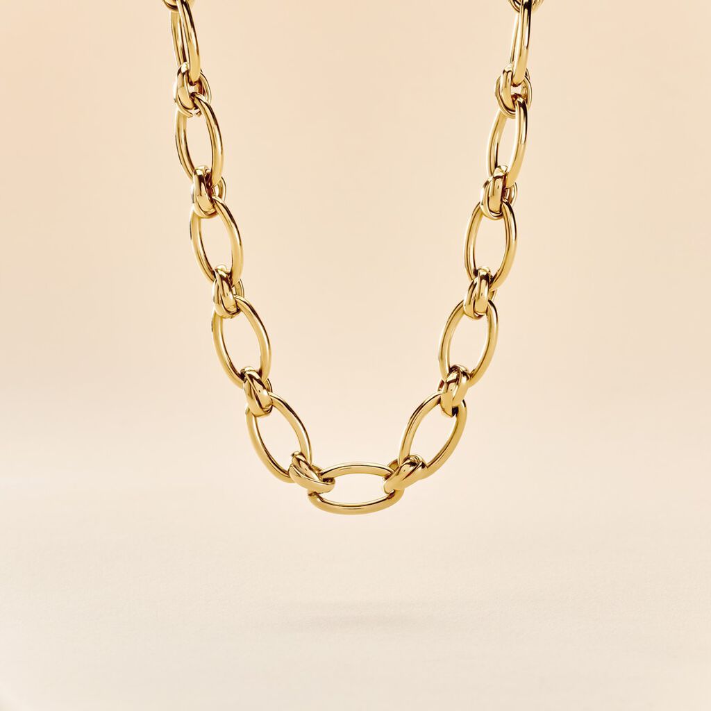 Collier Maille Perry Acier Doré - Chaines Femme | Histoire d’Or