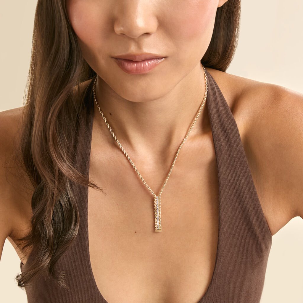 Collier Jerry Or Jaune Oxyde De Zirconium - Bijoux avec pierres Femme | Histoire d&rsquo;Or