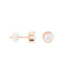 Boucles D'oreilles Puces Elda Serti Clos Or Rose Oxyde De Zirconium - Clous d'oreilles Femme | Histoire d&rsquo;Or