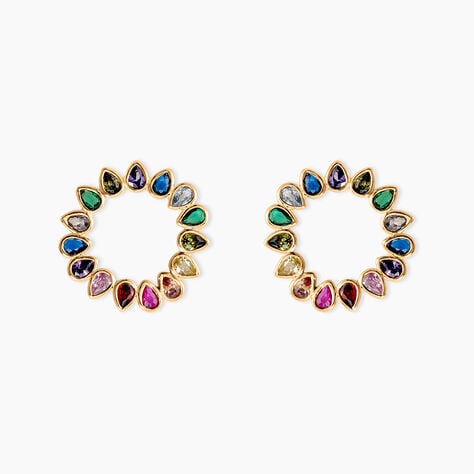 Boucles D'oreilles Pendantes Plaqu&eacute; Or Jaune Ethem Pierres - Boucles d'oreilles fantaisie Femme | Histoire d&rsquo;Or