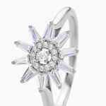 Bague Daisy Argent Blanc Oxyde De Zirconium - Bagues avec pierre Femme | Histoire d&rsquo;Or
