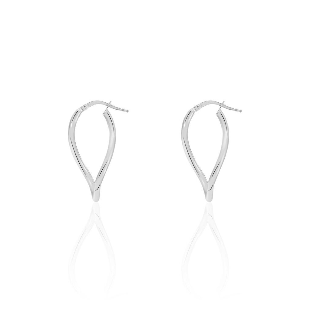 Créoles Hellen Or Blanc - Boucles d'oreilles créoles Femme | Histoire d’Or