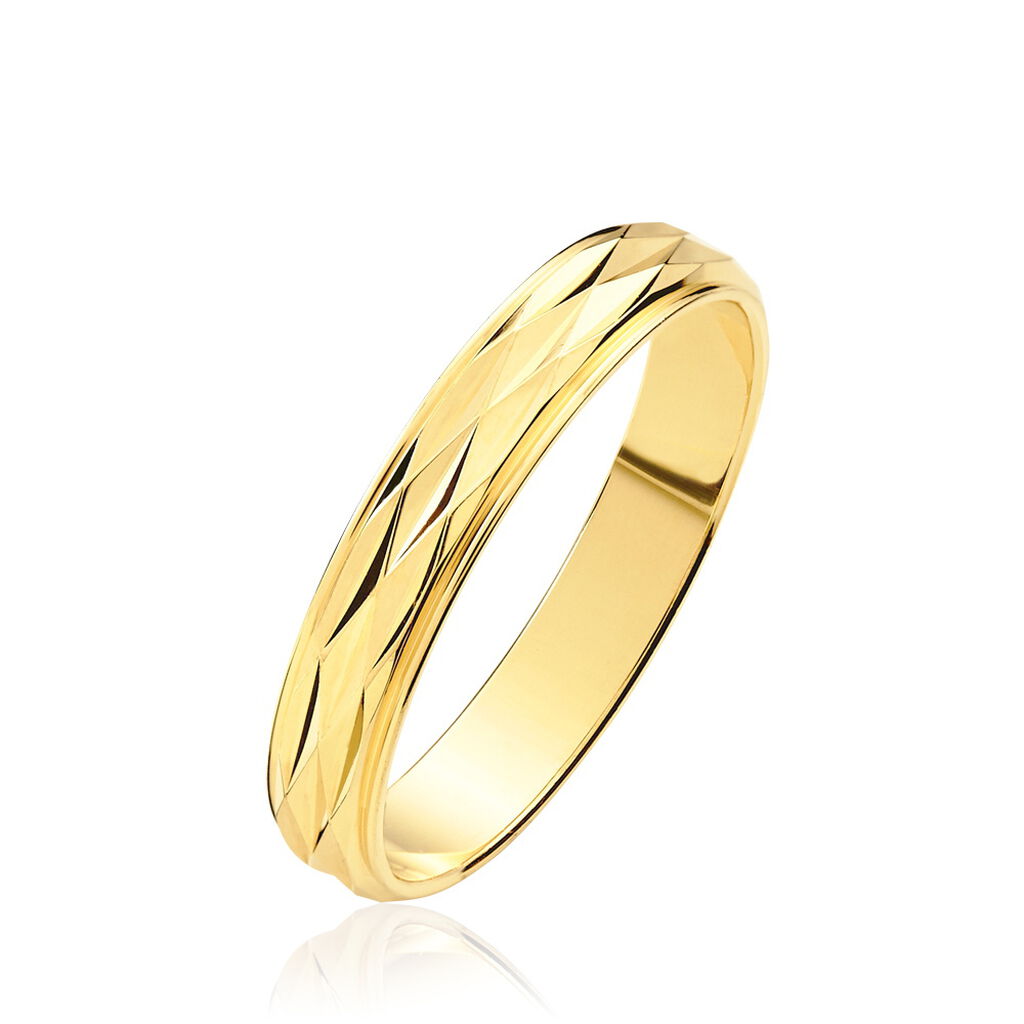 Alliance Harmonia Facetee Ruban Plat Or Jaune - Alliances Famille | Histoire d’Or