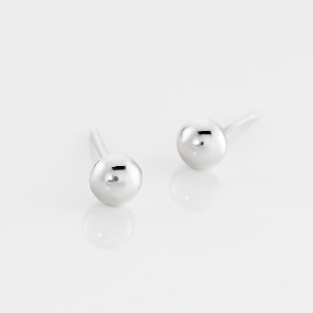 Boucles D'oreilles Puces Virgie Argent Blanc - Boucles d'oreilles fantaisie Femme | Histoire d&rsquo;Or