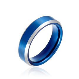 Bague Acier Bleu Jaydon - Bagues fantaisie Homme | Histoire d’Or